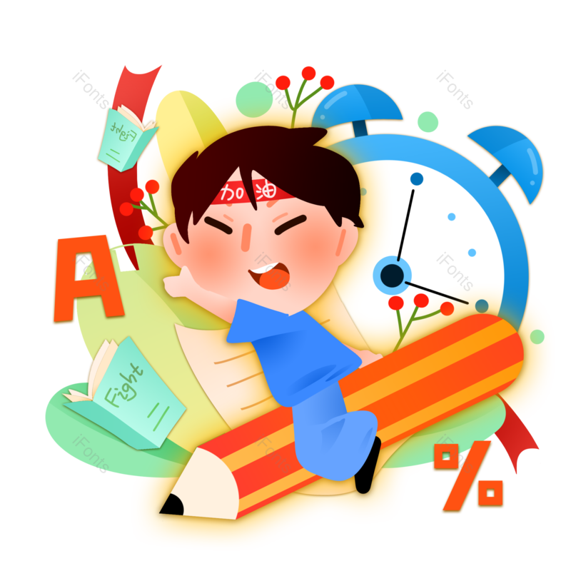 卡通图片,学习元素,铅笔PNG,学生免抠素材